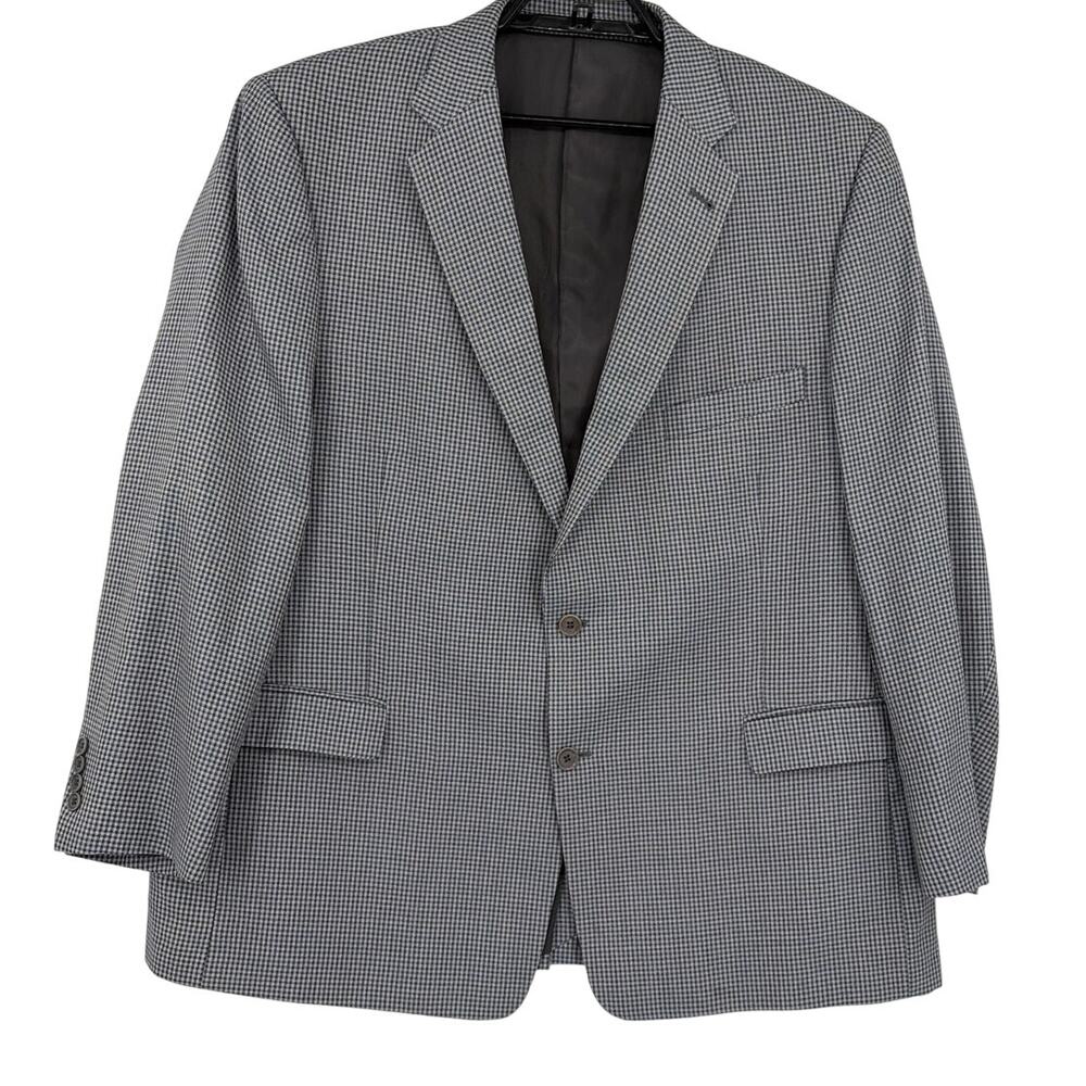 Turnberry Silk Wool Houndstooth Mens Blazer 50R Quiet Luxury Preppy Old Money